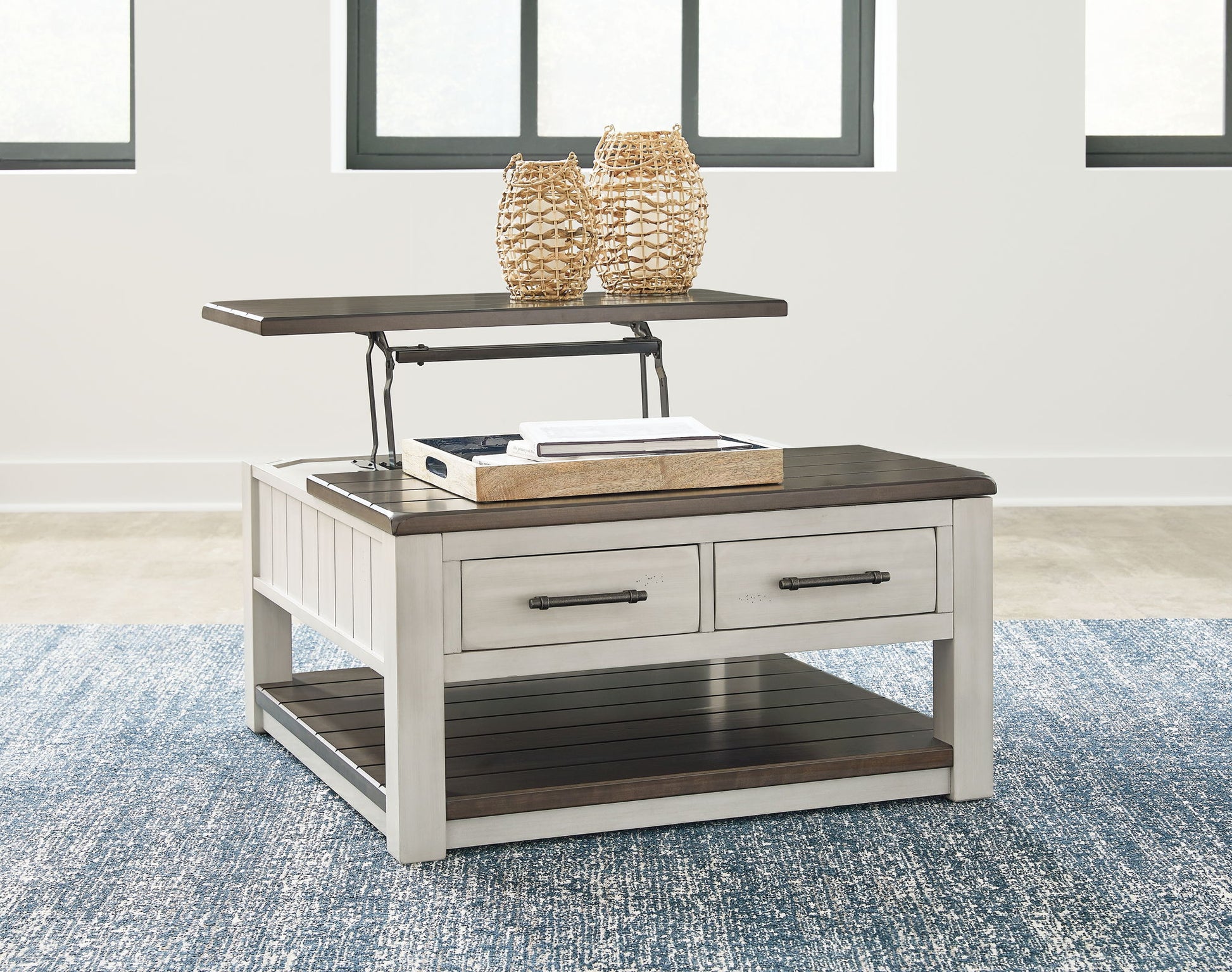 Darborn - Gray / Brown - Lift Top Cocktail Table - Hornell Furniture Outlet