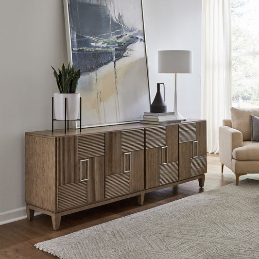 Serenity - 82" Accent TV Console - Burnished Beige - Hornell Furniture Outlet