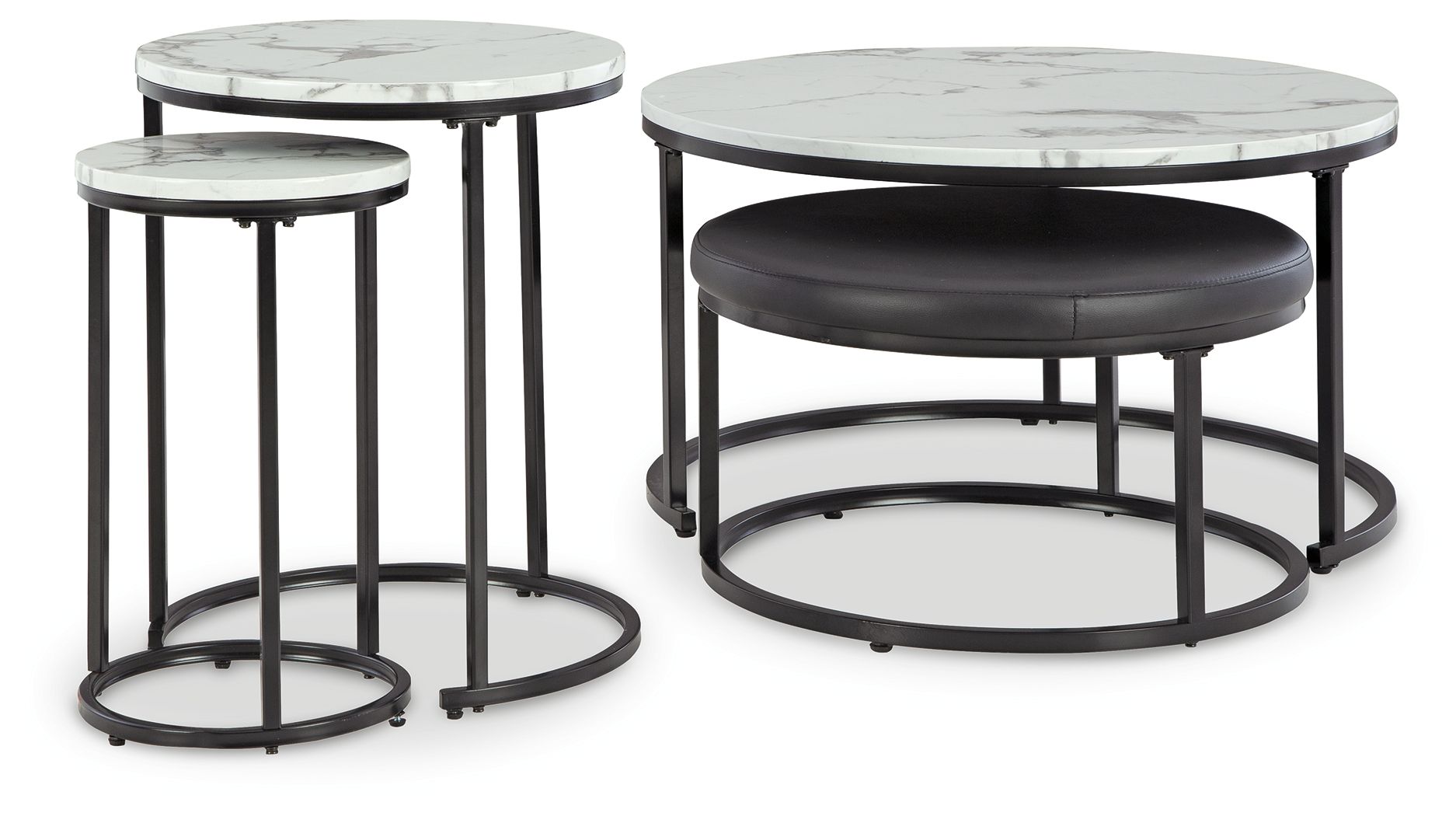 Jusmour - Black / White - Occasional Nesting Table (Set of 4) - Hornell Furniture Outlet