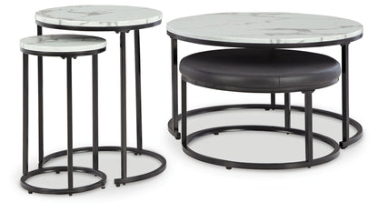 Jusmour - Black / White - Occasional Nesting Table (Set of 4) - Hornell Furniture Outlet
