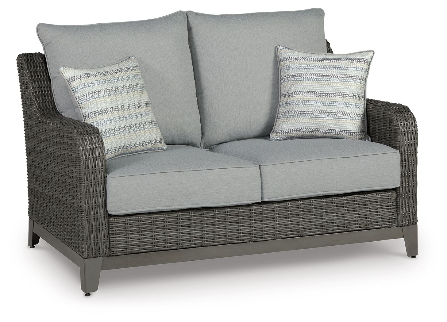 Elite Park - Loveseat w/Cushion - Gray - Hornell Furniture Outlet