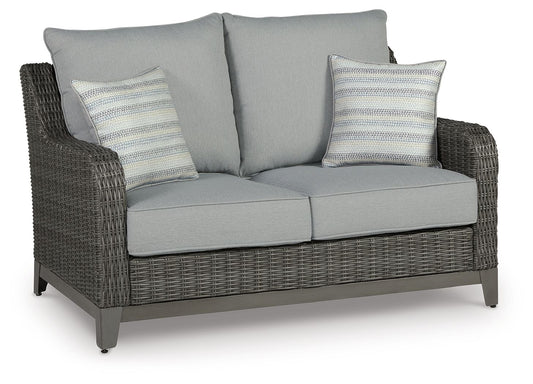 Elite Park - Loveseat w/Cushion - Gray - Hornell Furniture Outlet