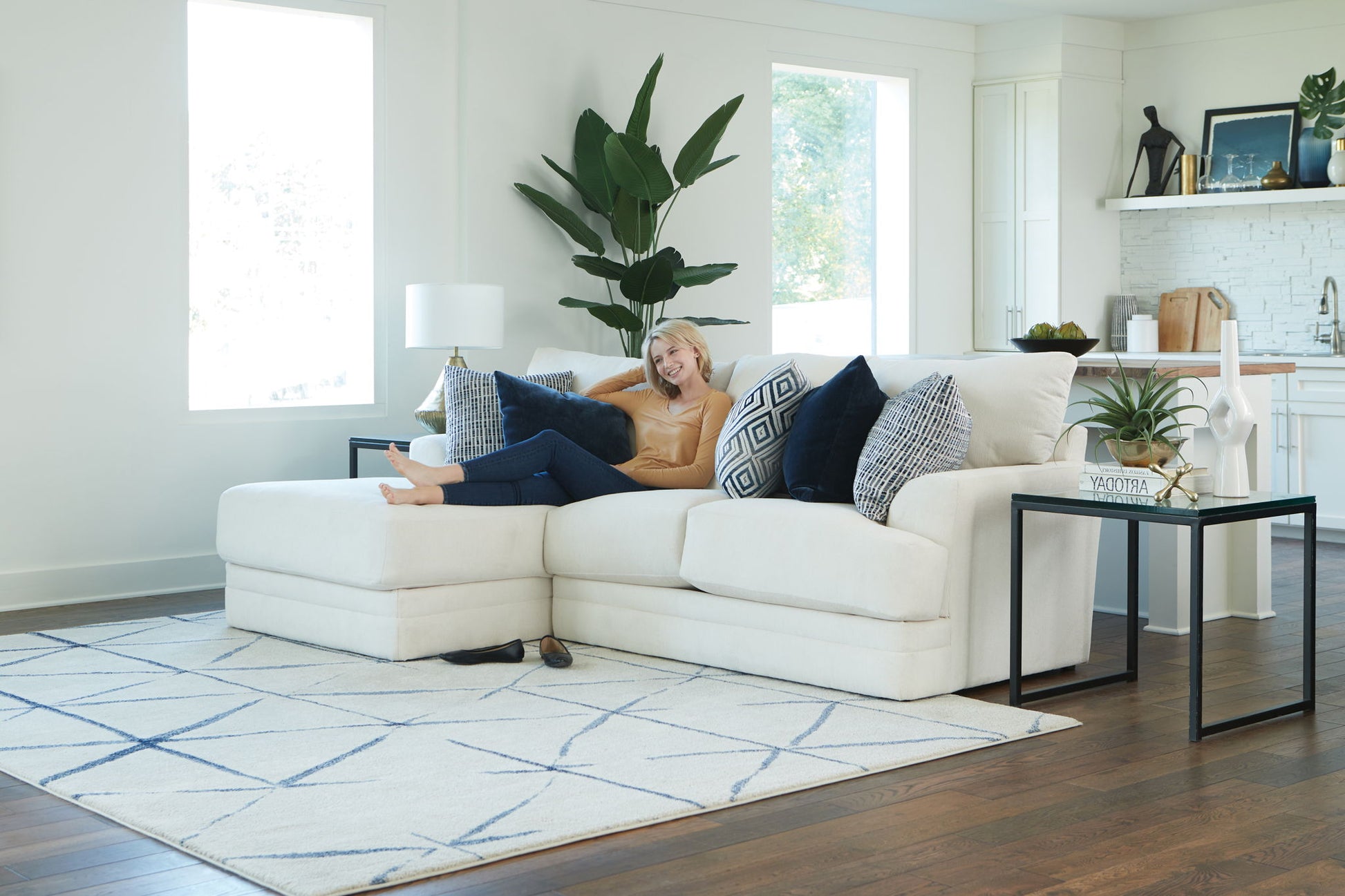 Polaris - Sectional With Comfort Coil Seating And Accent Pillows Included - Hornell Furniture Outlet