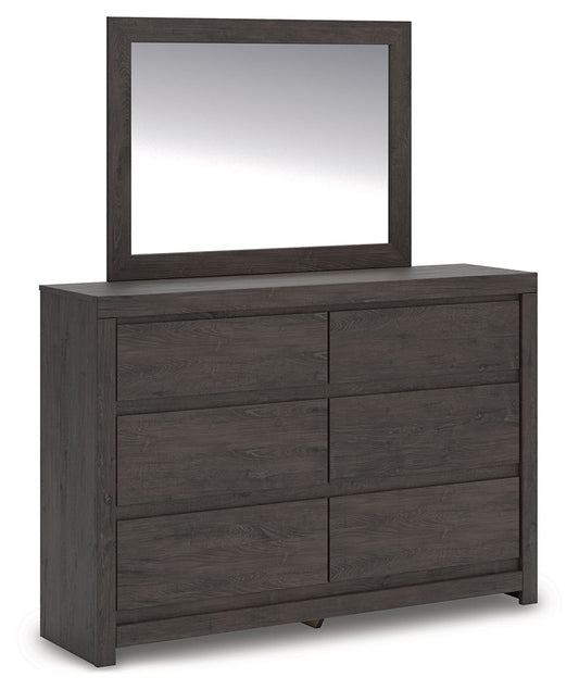 Fraluna - Charcoal - Dresser And Mirror - Hornell Furniture Outlet