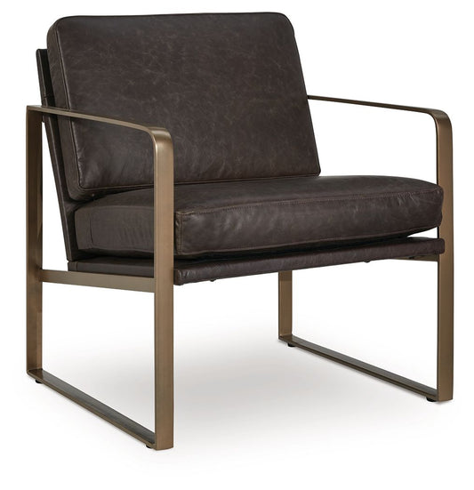 Bradett - Dark Brown / Gold Finish - Accent Chair - Hornell Furniture Outlet