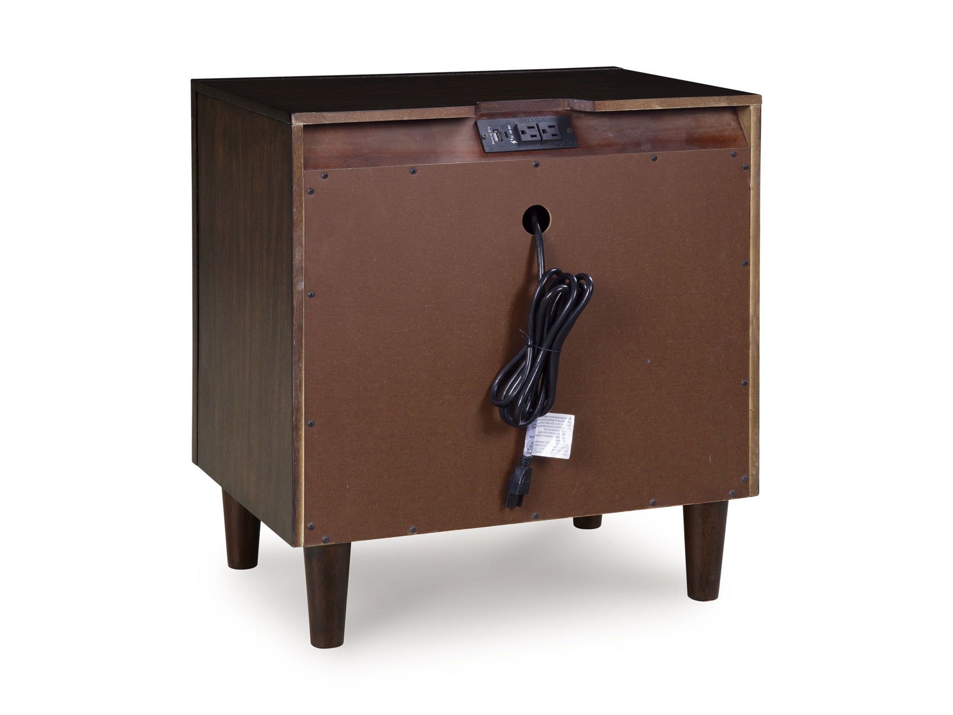 Dantenton - Two Drawer Night Stand - Merlot - Hornell Furniture Outlet