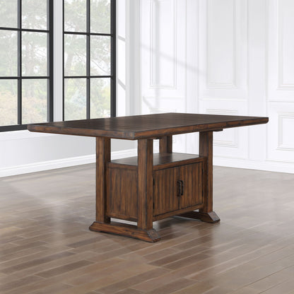 Auburn - Storage Counter Table - Dark Brown - Hornell Furniture Outlet