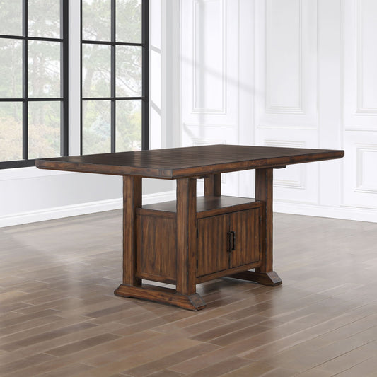Auburn - Storage Counter Table - Dark Brown - Hornell Furniture Outlet