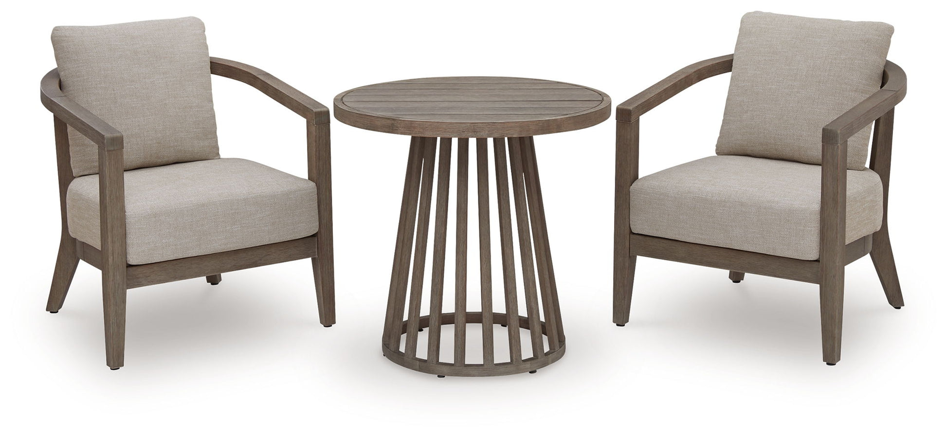 Joy Lagoon - Outdoor Chairs With Cushions/Table (Set of 3) - Beige - Hornell Furniture Outlet