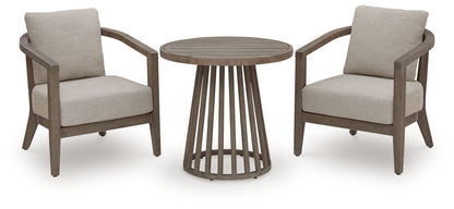 Joy Lagoon - Outdoor Chairs With Cushions/Table (Set of 3) - Beige - Hornell Furniture Outlet