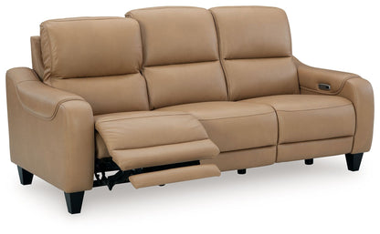 Mosswell - Power Reclining Sofa With Adj Headrest - Toffee - Hornell Furniture Outlet