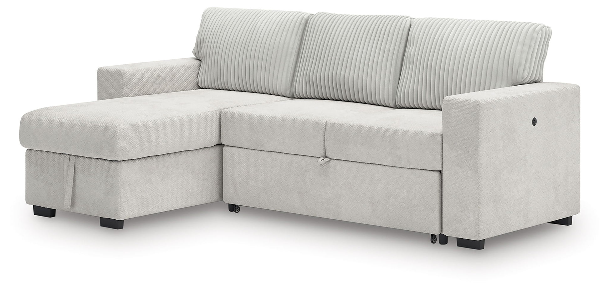 Wohlen - Alloy - 2 - Piece Sectional With Pop Up Sleeper And LAF Corner Chaise - Hornell Furniture Outlet