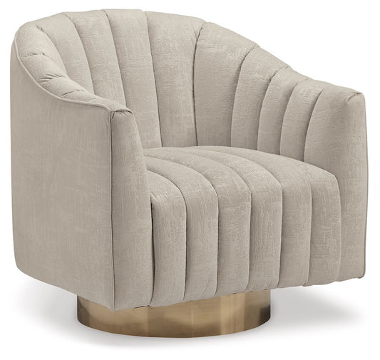 Penzlin - Swivel Accent Chair - Pearl - Hornell Furniture Outlet