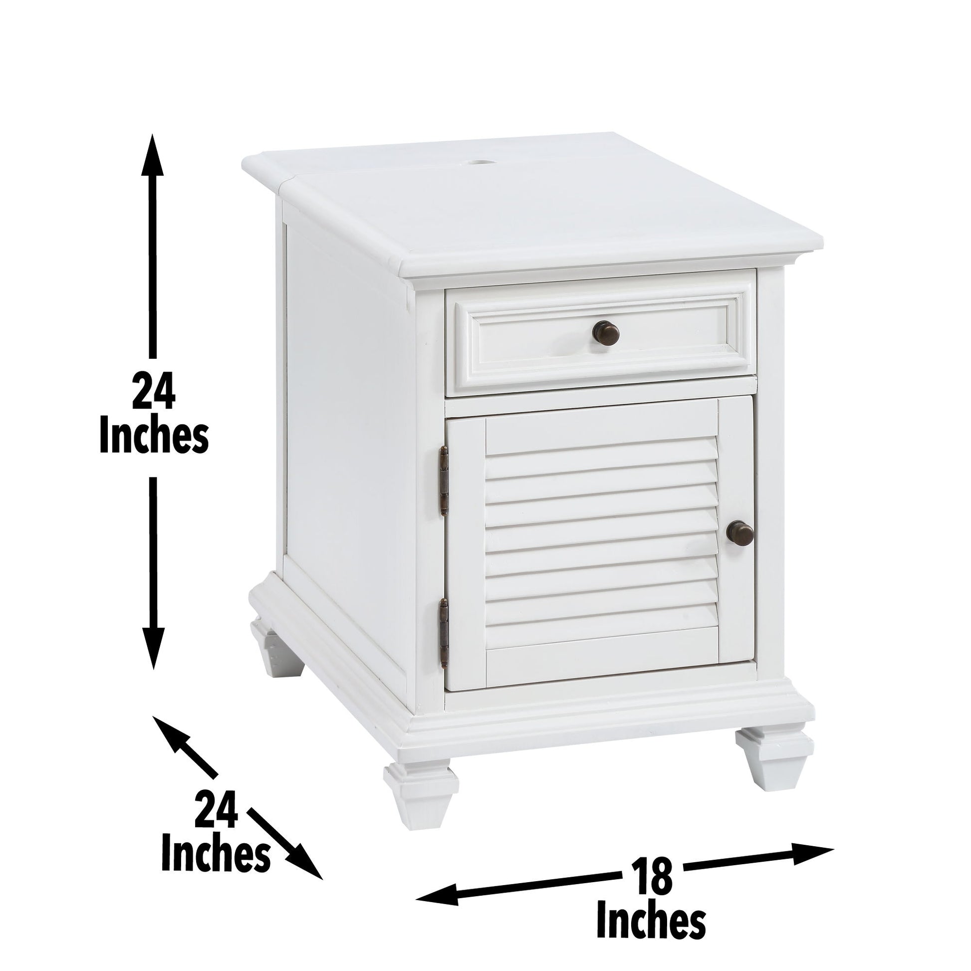 Charlestown - Storage End With USB - White - Hornell Furniture Outlet