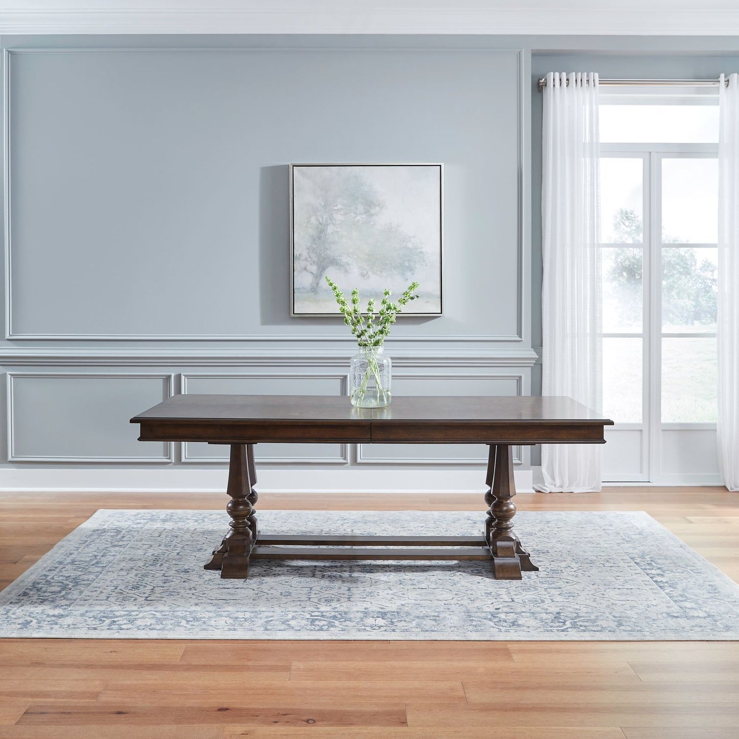 Arden Road - Trestle Table - Satin Cherry - Hornell Furniture Outlet