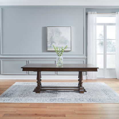 Arden Road - Trestle Table - Satin Cherry - Hornell Furniture Outlet