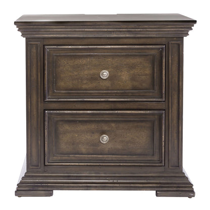 Big Valley - 2 Drawer Night Stand w/ Charging Station - Hornell Furniture Outlet