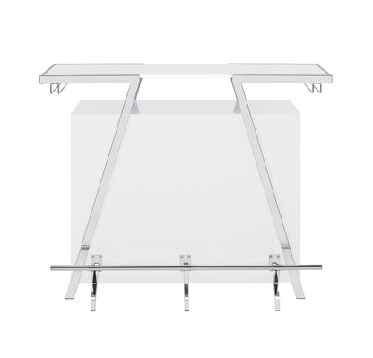 Zena - Bar With Led Lights - White - Hornell Furniture Outlet