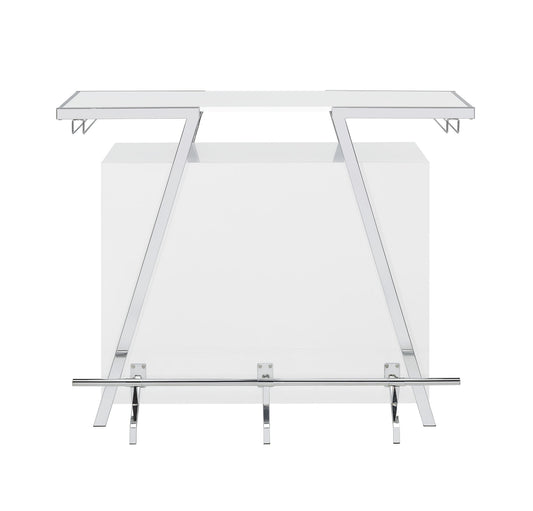 Zena - Bar With Led Lights - White - Hornell Furniture Outlet
