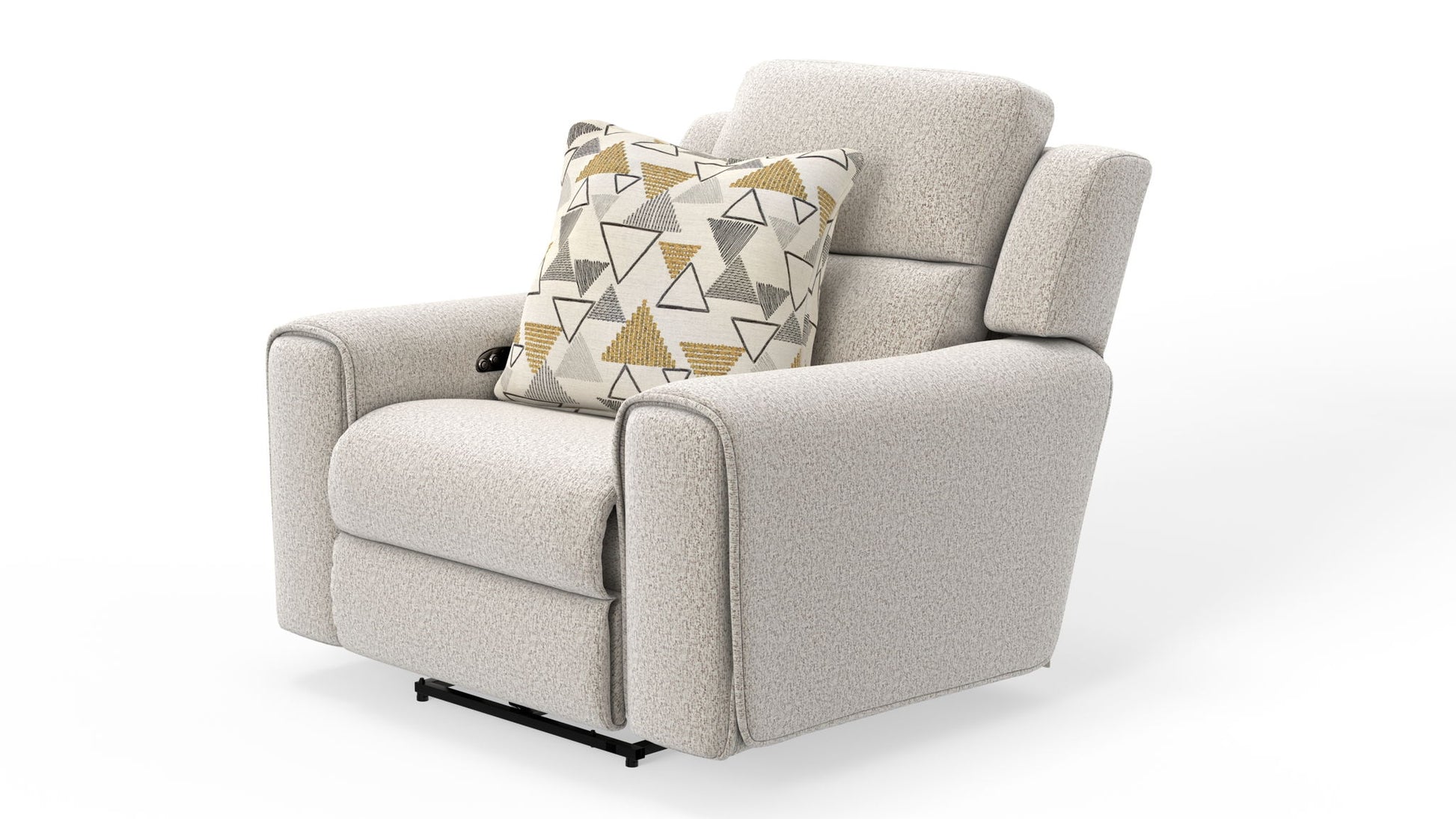 Micah - Power Headrest Power Deep Seat Lay Flat Recliner - Oatmeal - Hornell Furniture Outlet