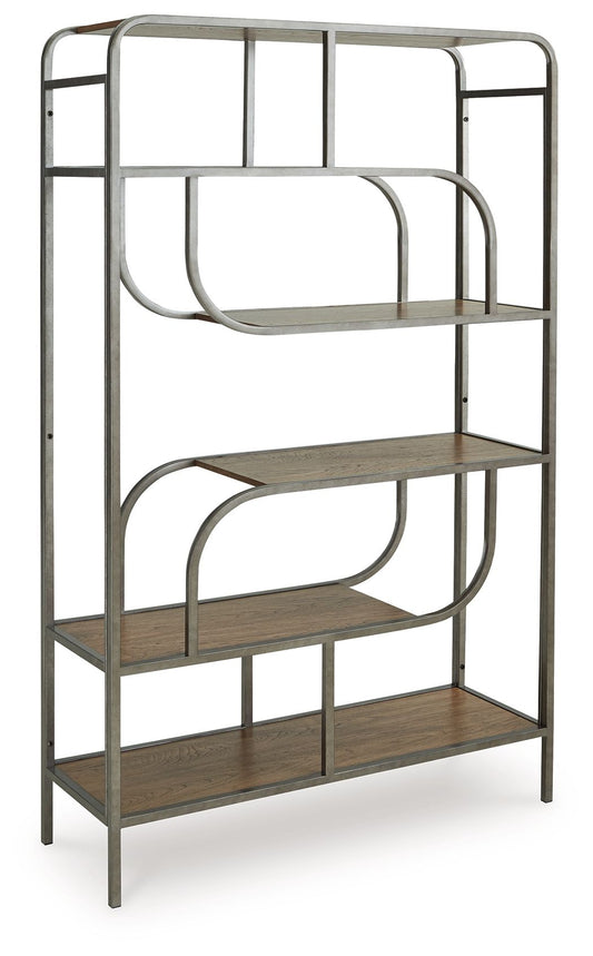 Jaddon - Brown / Antique Silver - Bookcase - Hornell Furniture Outlet
