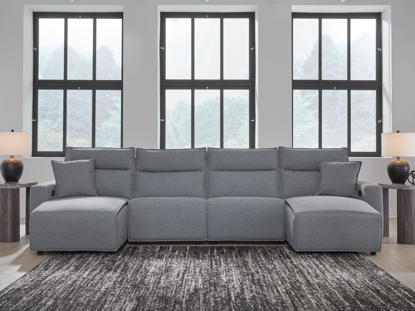 ModMax II - Salt And Pepper - Reclining Sectional - Hornell Furniture Outlet