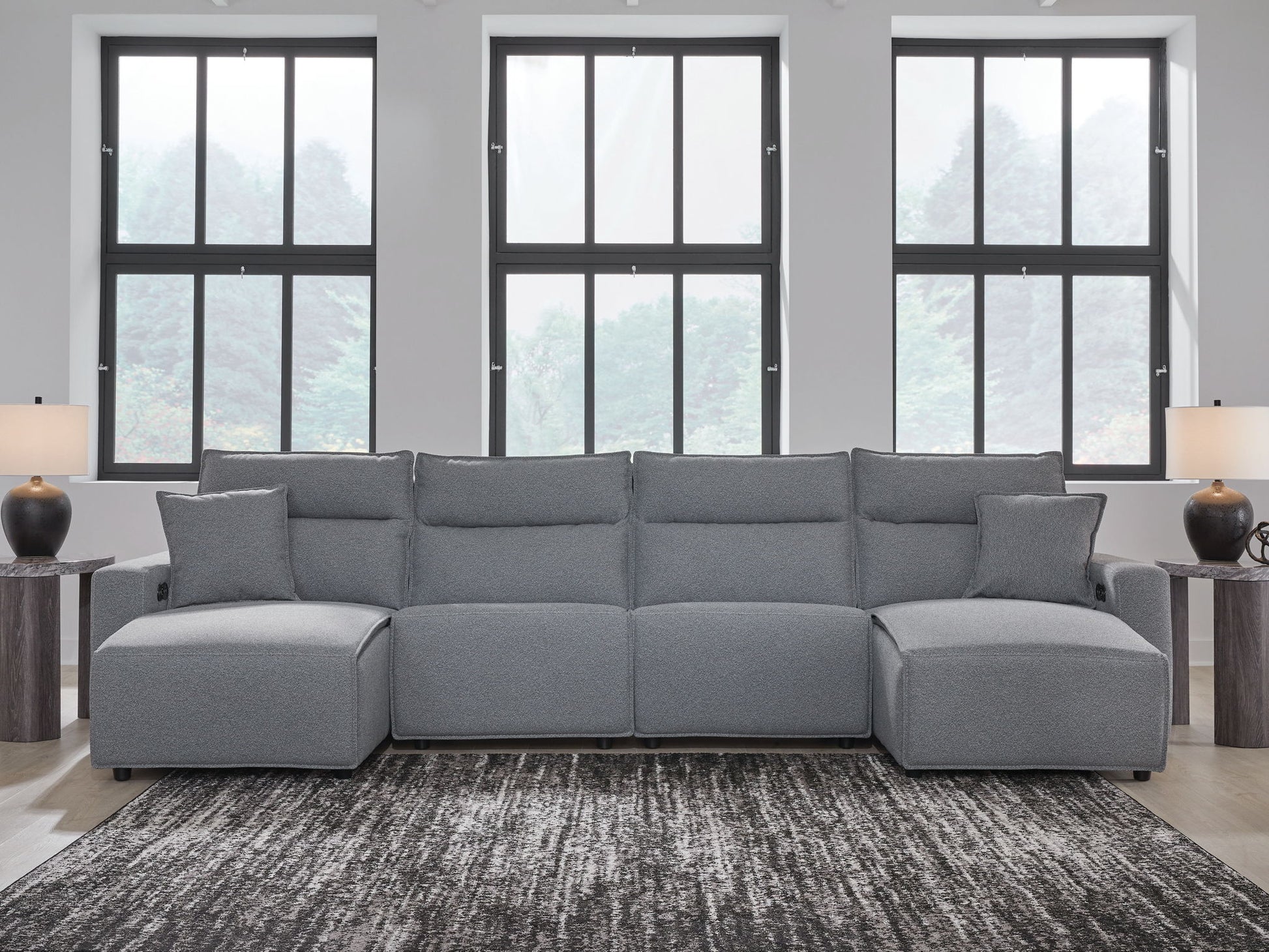 ModMax II - Salt And Pepper - Reclining Sectional - Hornell Furniture Outlet