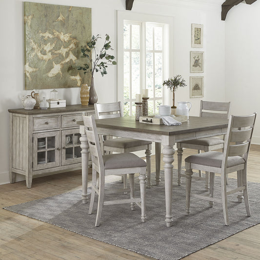 Heartland - 5 Piece Gathering Table Set (Ladder - Back Chairs) - White - Hornell Furniture Outlet
