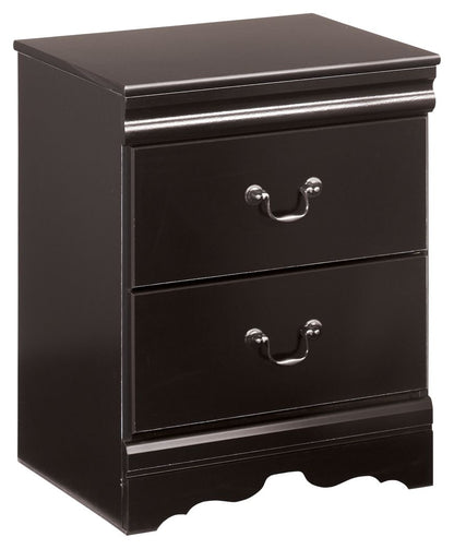 Huey Vineyard - Black - Two Drawer Night Stand - Hornell Furniture Outlet