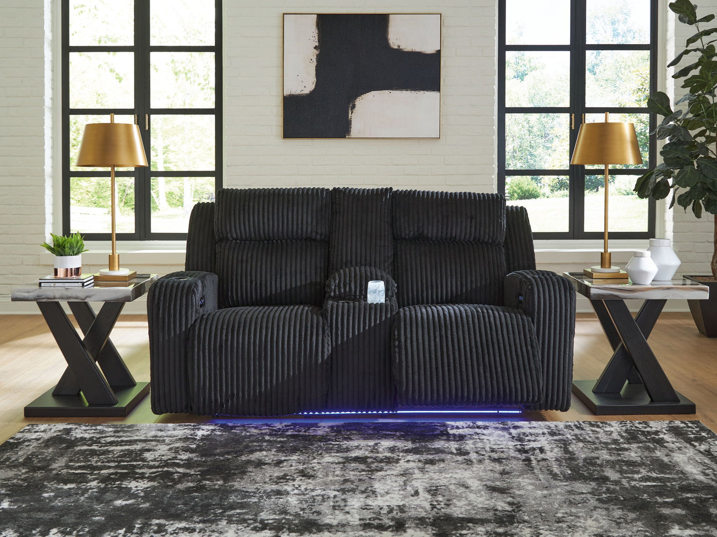 Forest Lake - Power Reclining Loveseat With Console / Adj Headrest - Hornell Furniture Outlet