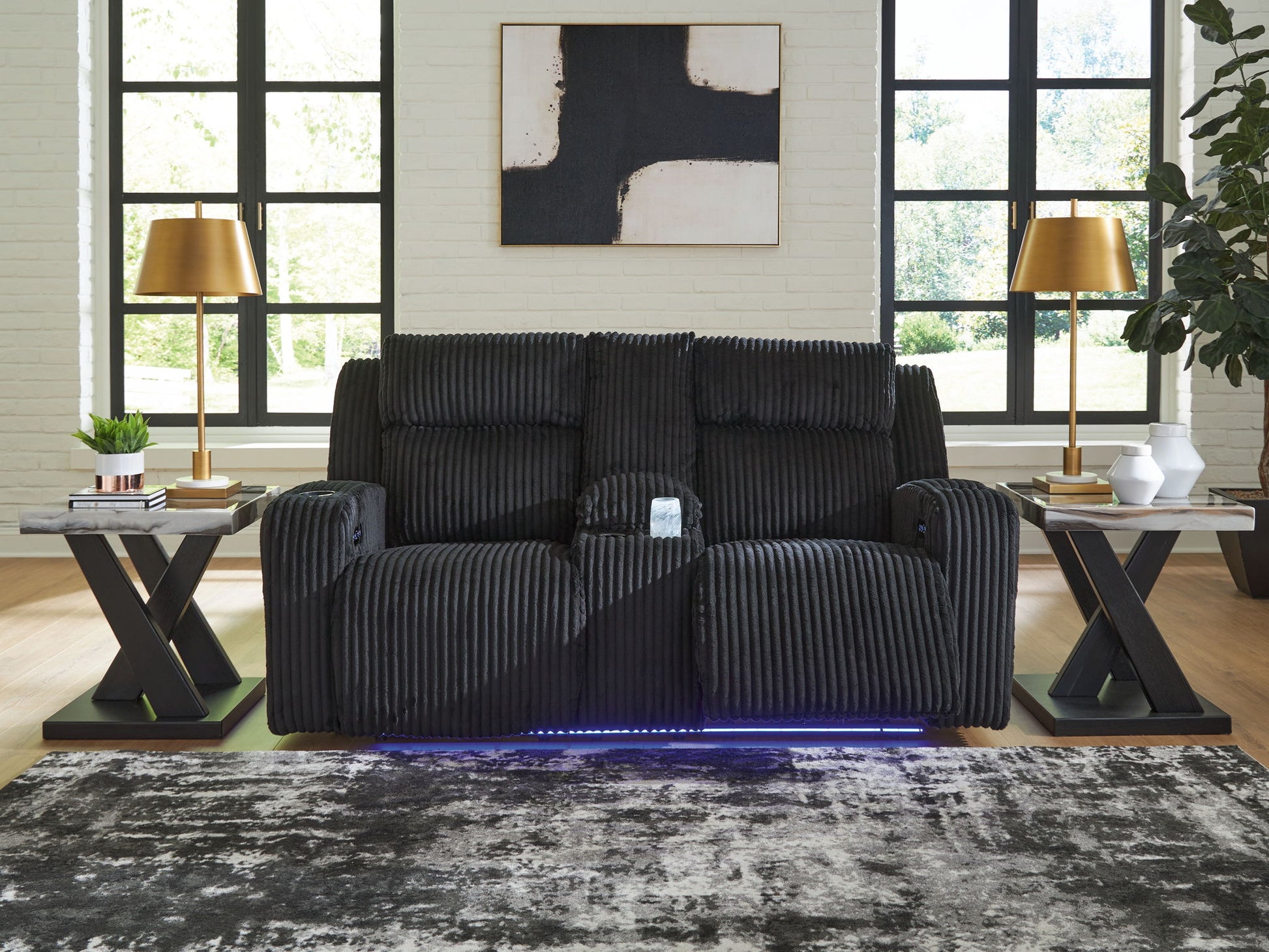 Forest Lake - Power Reclining Loveseat With Console / Adj Headrest - Hornell Furniture Outlet