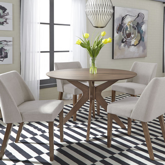 Space Savers - Round Pedestal Table - Dark Brown - Hornell Furniture Outlet