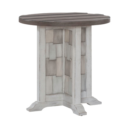 River Place - Round Chairside Table - White - Hornell Furniture Outlet