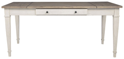 Skempton - White - RECT DRM Table w/Storage - Hornell Furniture Outlet