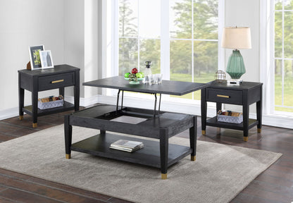 Yves - 3 Piece Occasional Table Set - Black - Hornell Furniture Outlet