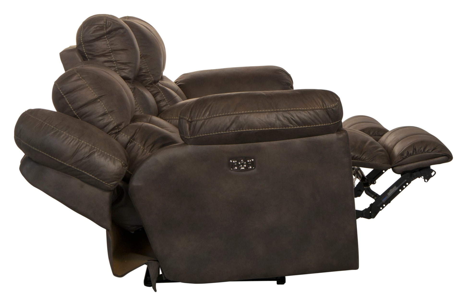 Ferrington - Power Lay Flat Reclining Console Loveseat with Power Adjustable Headrest & Lumbar - Hornell Furniture Outlet