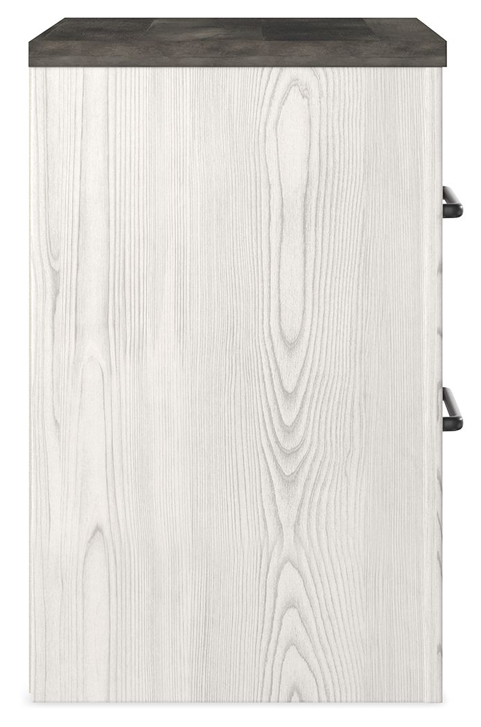 Gerridan - Two Drawer Night Stand - White / Gray - Hornell Furniture Outlet