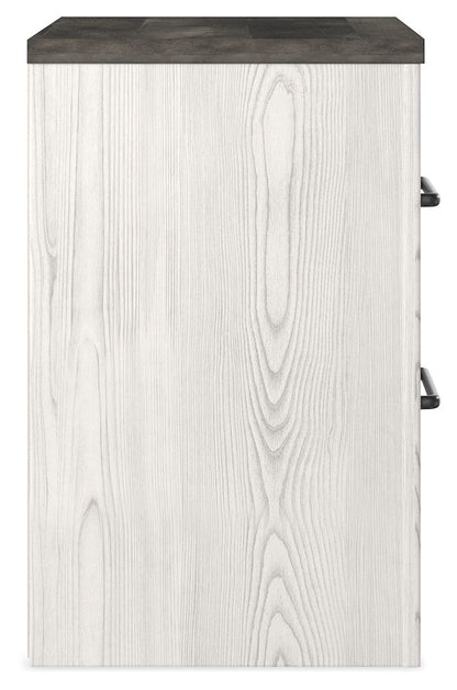 Gerridan - Two Drawer Night Stand - White / Gray - Hornell Furniture Outlet