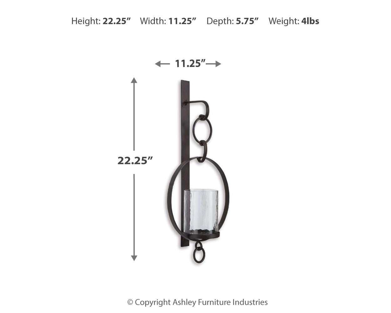 Ogaleesha - Brown - Wall Sconce - Hornell Furniture Outlet