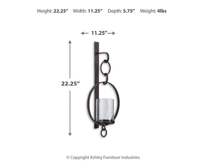 Ogaleesha - Brown - Wall Sconce - Hornell Furniture Outlet