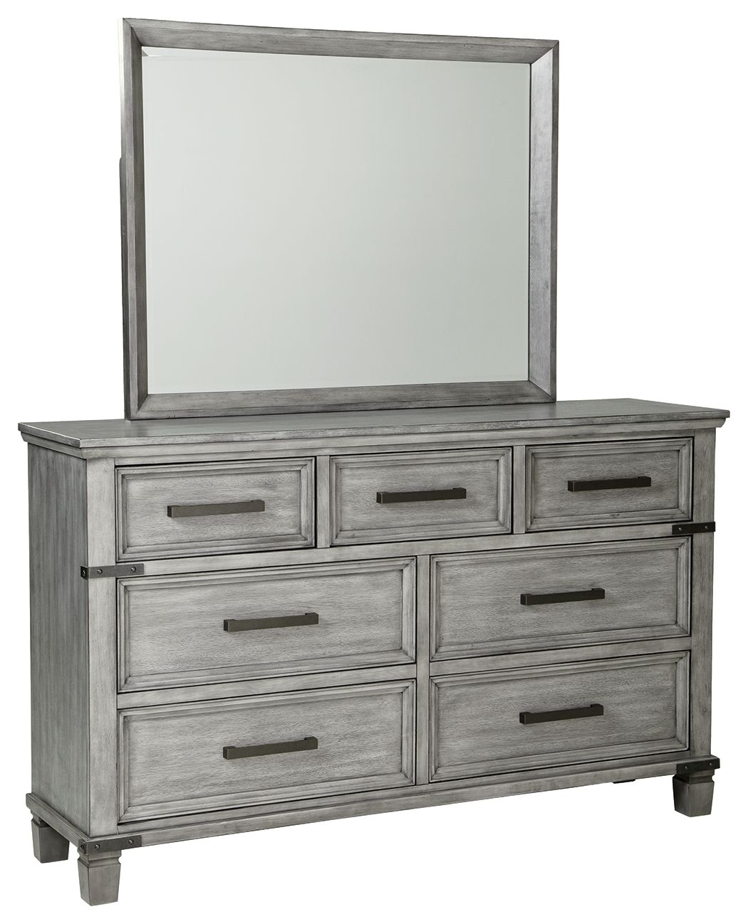Russelyn - Gray - Dresser, Mirror - Hornell Furniture Outlet