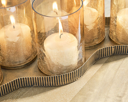 Evereton - Antique Gold Finish - Candle Holder - Hornell Furniture Outlet