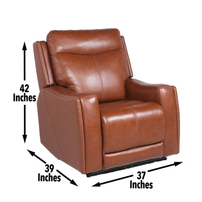 Natalia - Recliner Dual Power Coach - Dark Brown - Hornell Furniture Outlet