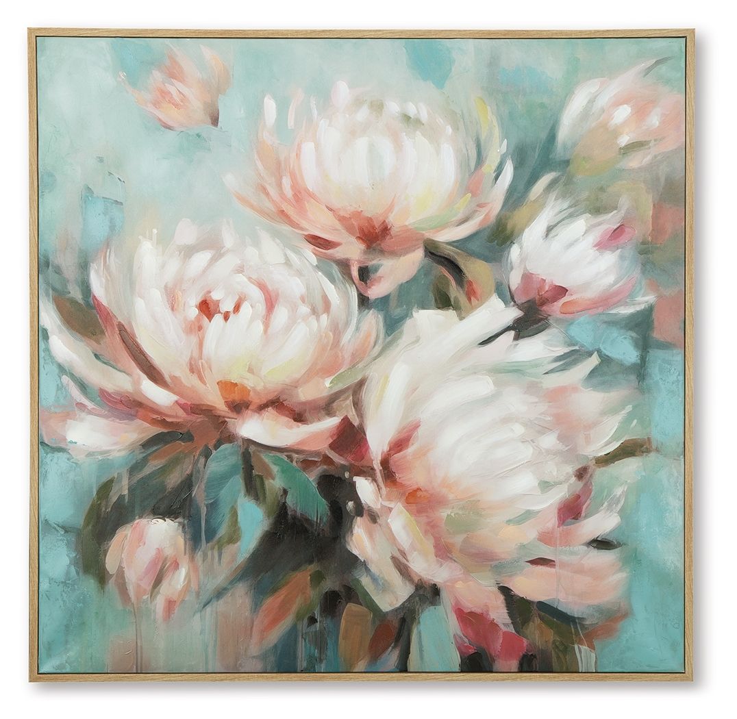 Parryville - Aqua / Pink - Wall Art - Hornell Furniture Outlet
