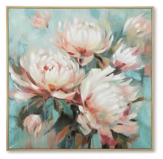 Parryville - Aqua / Pink - Wall Art - Hornell Furniture Outlet