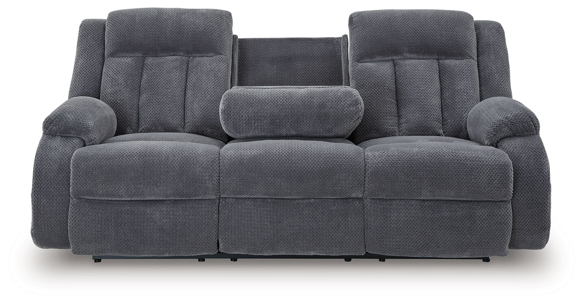 Observation - Steel - Reclining Power Sofa With Drop Down Table - Hornell Furniture Outlet