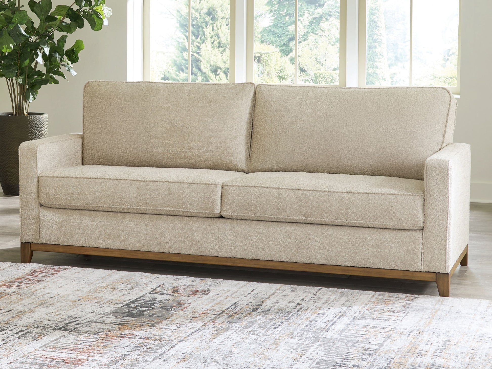 Arendale - Desert - Sofa With Dark Cushions - Hornell Furniture Outlet
