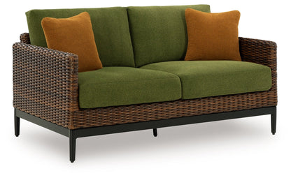 Horizon Hall - Brown / Green - Loveseat With Cushion - Hornell Furniture Outlet