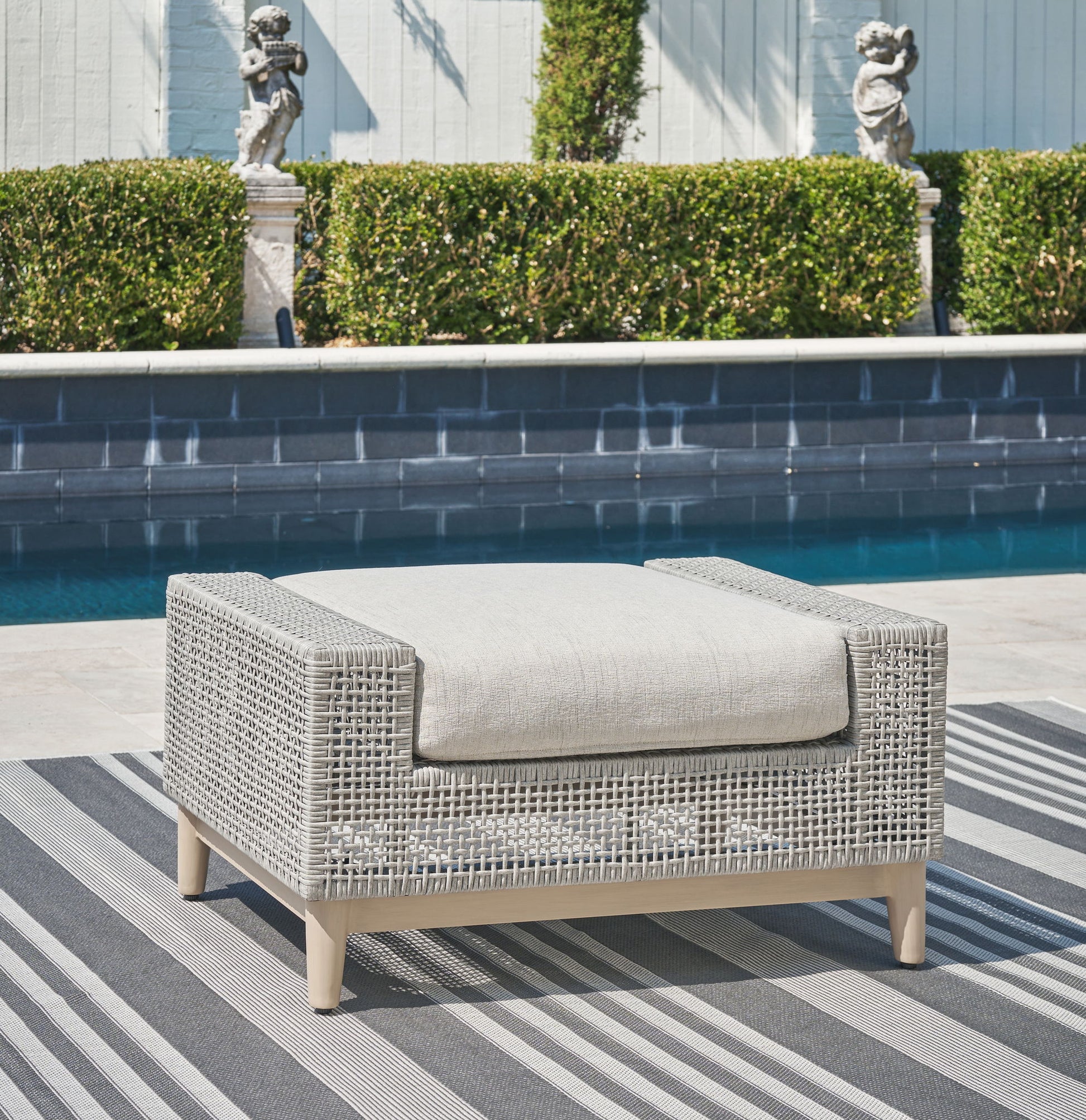 Seton Creek - Gray - Ottoman With Cushion - Hornell Furniture Outlet