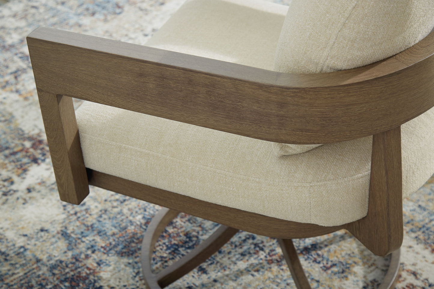 Serene Bay - Dark Brown / White - Swivel Chair With Cushion (Set of 2) - Hornell Furniture Outlet
